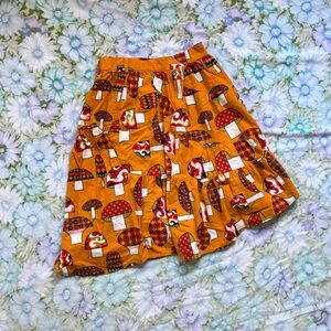 - vintage muchacha japanese brand mushroom asymmetrical hem midi skirt -